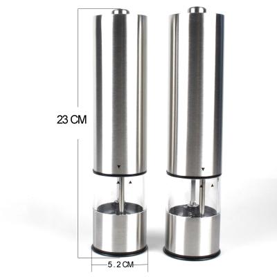 China Sustainable Hot Selling Electric Battery Stainless Steel Salt And Pepper Mill With Light for sale