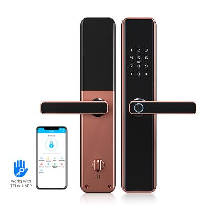 China 300 (FP/PW/CARD) You It m1 Waterproof App Door Lock Tuya Wifi Smart Fingerprint Door Handle Keyless Digital Lock for sale