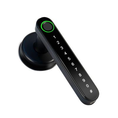 China 5 in 1 opening you IT 2021 good quality fingerprint lock smart door handle with code security smart lock for sale