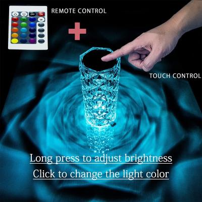 China US Warehouse Modern 3D Rose Crystal 16 Colors Changing LED Lamp With Remote Control Gift For Christmas New Year Birthday for sale