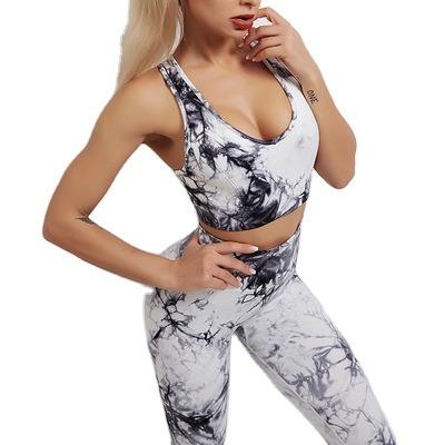 China Breathable Sexy Yoga Bra + Pants Set Workout Sets Women Seamless Leggings Fitness Waist High Elastic Lift Sports Bra Gym Clothes for sale