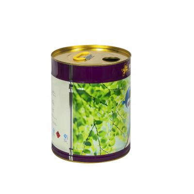 China Round 12L Chemical Paint Tin Can With Plastic Handle for sale