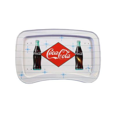 China Big Irregular Design Food Cola Food Tin Serving Tray With Legs For Kids for sale