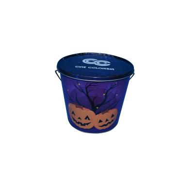 China 64oz Food Popcorn Pail Candy Bucket With Lid And Handle for sale