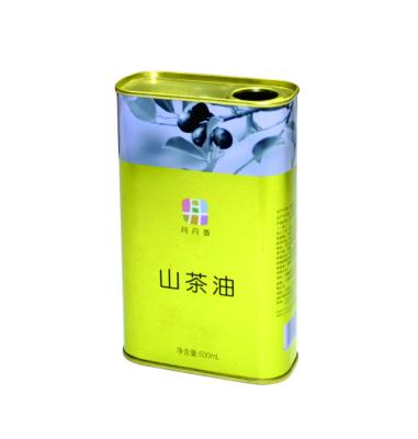 China Hot-Sales Square Shape Tin Can Food Grade Narrow 500ml Olive Oil Packaging Edible 500ml Canned Food Olive Oil Container for sale