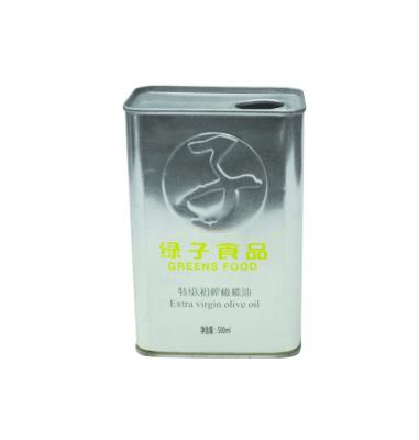 China High Quality Recycled Extra Virgin Oil 500ml 0.5l Liter Olive Oil Tin Can Food Grade Packaging Materials Half for sale