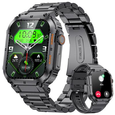 China Touch Screen Art Luxury Men's Sports Smart Watch BT Call Watch Multifunctional Smart Watch For Men's Complimentary Silicone s for sale