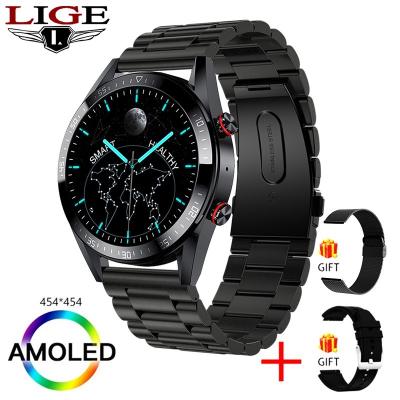 China New Arrival OEM Smart Watch AMOLED Full Touch Screen BT Touch Screen Music Call Storage Playback Fitness Smart Men's Smartwatch for sale