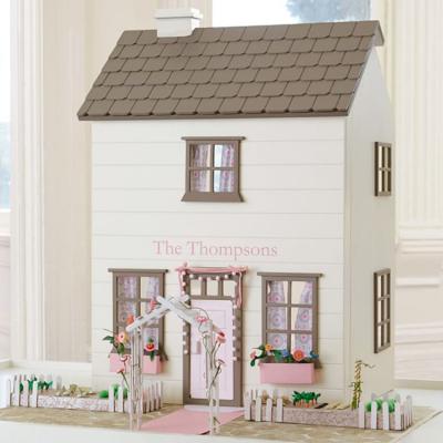 China Wooden Doll Cottage Westport City Play Fun Wooden Dollhouse For Kids With 20pcs Furniture Doll Room 3 Tier Preschool Toys For Girls for sale