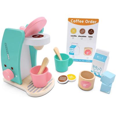 China Wooden Play Kitchen Accessories - Brew and Serve Wooden Toy Coffee Maker Set, Encourage Imaginative Play for Kids Girls and Boys WD12118 for sale