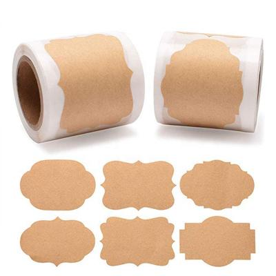 China Waterproof Kraft Stickers Roll Brown Oval Custom , Kraft Paper Stickers Label For Gift Bottle for sale