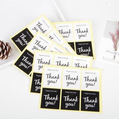 China Waterproof thank you stickers black/white wholesale thank you stickers rectangle and thank you stickers square for sale