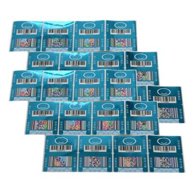 China Other Pattern Well-designed Custom Size Blue Anti-Counterfeiting Label Sticker for sale