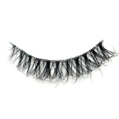 China New Style Soft Natural Fluffy Strip The Full Lashes 100% Natural Soft 3d Handmade Mink Transparent Stem False Eyelashes With Custom Logo for sale