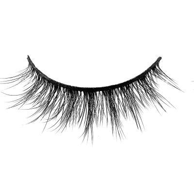 China Soft Natural Customized Reusable Soft Fluffy Full Silk Lashes Tapered 3D Mink Natural Silk Eyelashes Handmade Natural Silk Lashes for sale