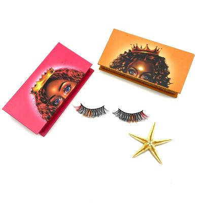 China Natural Soft Colorful Faux Mink Eyelashes Vendor Wholesale Fluffy Layered Full Strip Handmade Soft Lashes With Custom Lashes Boxes for sale