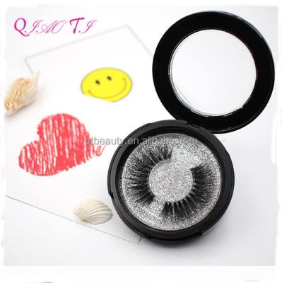 China Soft Natural Clean Brand Eyelash Packaging Box 3D Round Mink Hand Made Lashes Private Label for sale