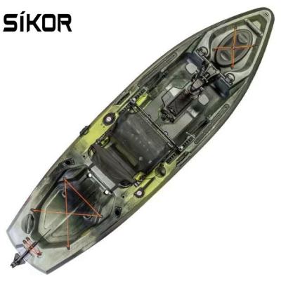 China Sikor 2021 Selling River Like Hot Sit On Top Fishing Canoe/Single Kayak Plastic Angler Sit-On Fishing Kayak For Fast And Furious for sale