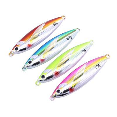 China Wholesale High Quality Leaded Alloy Stain Saltwater Baits Artificial Baits Jigs 40g 60G 80g 100g Metal Glow Slow Jigs Metal for sale