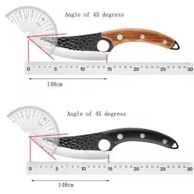 China Durable High Quality 6 Inch Full Tang Curved Boning Knife Slaughter Knife Handmade Forged Carbon Steel Butcher Knife for sale