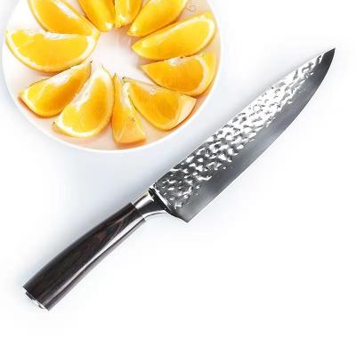 China Selling 8 Inch Hammered Chef's Knife With Viable Primary Color Handle Material for sale