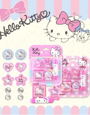 China Funny Cute Patttern Hello Kitty Double Seal Stamp Set Funny For Kids for sale