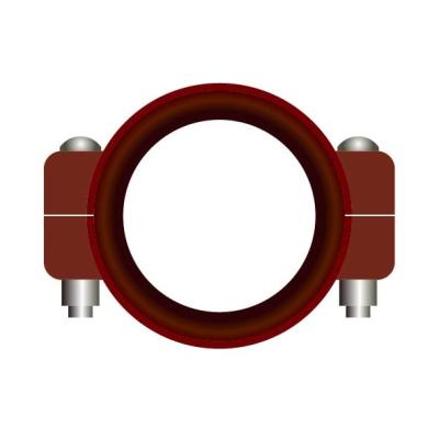 China ODM Round Rubber Gasket Two Bolt Couplings 125mm Red for sale