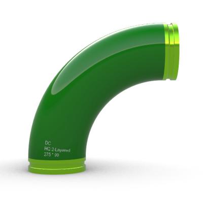 China Double Layered For High Wear Resistant Dual Pipes 275 X 90 Green Elbow for sale