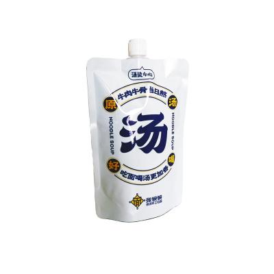 China Security Custom Printed Food Pouch Spout Pouch For Noodle Soup Packaging for sale