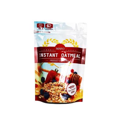 China Custom Printed Security Bag Food Packaging Pouches Stand Up Pouch With Zipper For Instant Oatmeal for sale