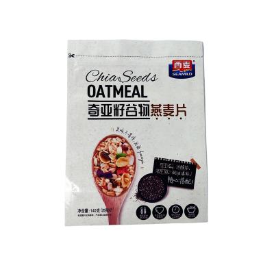 China Safety KN Package Printed Stand Up Pouch With Zipper Aluminum Foil Bag For Oatmeal for sale