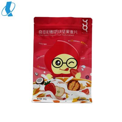 China Safety KN PACKAGE Square Bottom Bag Feature Zipper Moisture Proof Bag For Cereal for sale