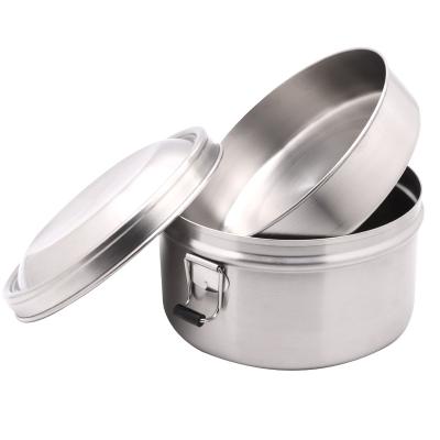 China Eco-Friendly Steamable 304 Layer Stainless Steel 2 Leakproof Food Bowl With Silicone Seal Ring for sale