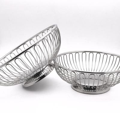 China Latest Design Stainless Steel Metal Wire Basket Home Stocked Kitchen Fruit Basket for sale