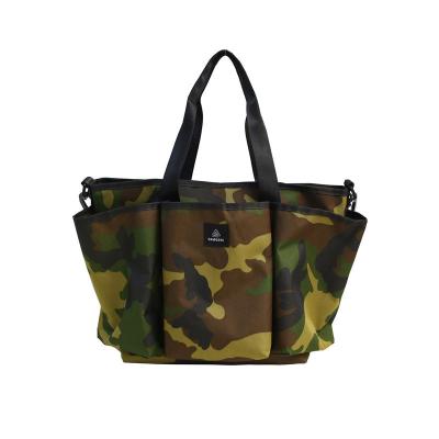 China Soft-loop Waterproof Women Gym Tote Bag Oxford Camouflage Oxford Tote Bag Waterproof Camouflage Zipper Men's Large Tote Bag With Pocket for sale