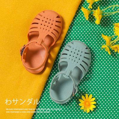 China Luxury Summer Factory Children Jelly Shoes Baby Girls Jelly Flat Sandals Wholesale Anti-slippery Beach for sale