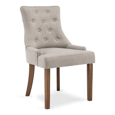 China New design Y2023 contemporary vintage PU chair with solid leg, tufted stitching on the back for sale