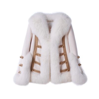 China Waterproof European Custom Clothing Top Design Women Down Jacket for Winter with real fox fur coat for sale