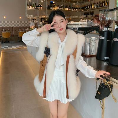 China Breathable New Arrival Fashion Fox Fur Coat Woman Real Fox Fur Jackets Women Winter Fluffy Fox Fur Vest for sale