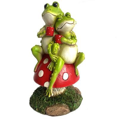 China Antique Imitation China sale frog drinking coffee artware casual feeling style frog artware for sale