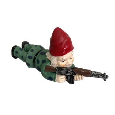 China Cute Resin craft the lying dwarfs manafactory handle produce gun man for sale