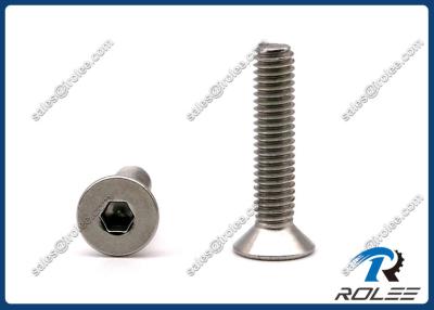 China M3-0.5 x 10mm DIN 7991 Stainless Steel 316 Flat Head Allen Socket Cap Screw for sale