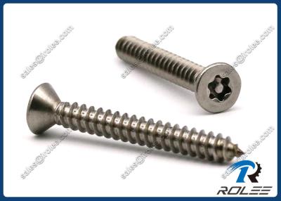 China Tornillo penetrante inalterable Torx inoxidable de la seguridad de la cabeza del plano de acero en venta