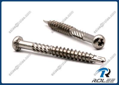 China Tornillo Torx inoxidable de la perforación del uno mismo de la cabeza de la cacerola, caña con estrías, hilo de Sawtooh en venta