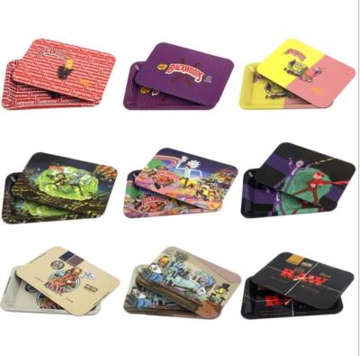 China Rolling Tray With Magnetic Lids Wholesale Cheapest Smoking Shop Custom Metal Tin Rolling Tray With Magne for sale