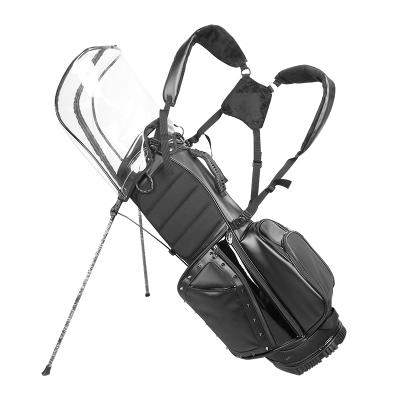 China Waterproof OEM Golf Stand Bag PU Black Stand Bag for sale