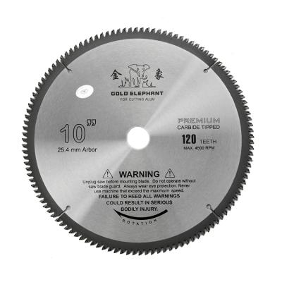 China Thermal Resistance 10x120T Aluminum Cutting Blade Tungsten Carbide Slant Saw Blade For Melamine Board Cutting for sale