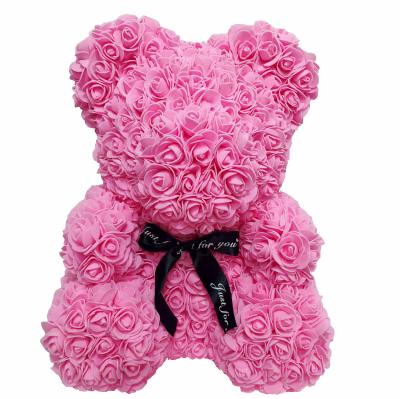 China Luxurious Events Decoration Gift Idea Handcrafted 40cm PE Foam Valentine Gift Teddy Bear Rose Bear 2021 for sale