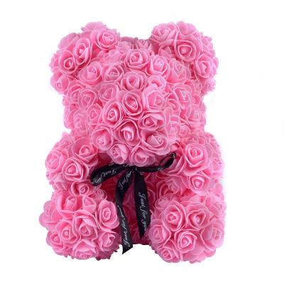 China Custom Handmade Flower Rose Bear For Valentine Gift Rose Decoration Lovely Teddy Bear Rose Bear Event Decoration 25cm 40cm 70cm for sale