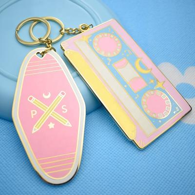 China New Promotional Gifts Custom Enamel Key Chain Round Cartoon Design Key Chain 3D Letter Metal Key Chain for sale